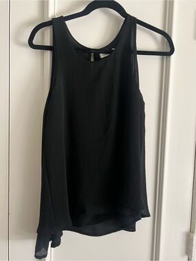 Blu Pepper Black Layered Chiffon Sleeveless Camisole